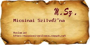 Micsinai Szilvána névjegykártya